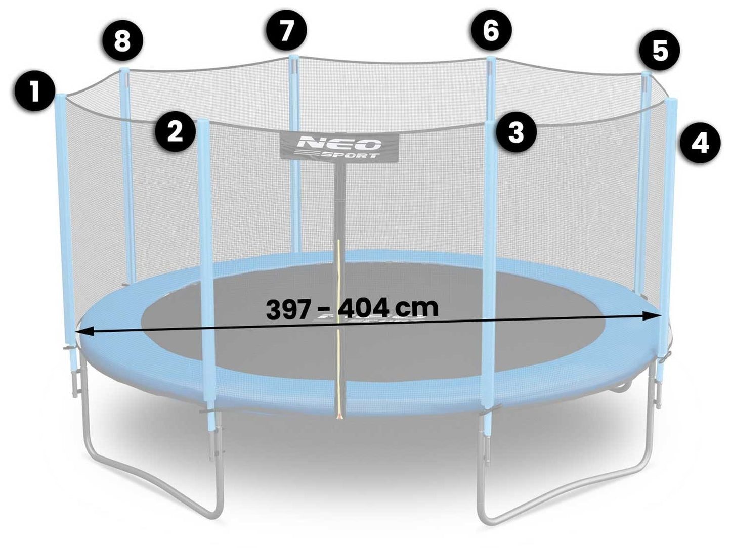 Outer protective net for trampoline 404 cm (13FT) Neo-Sport