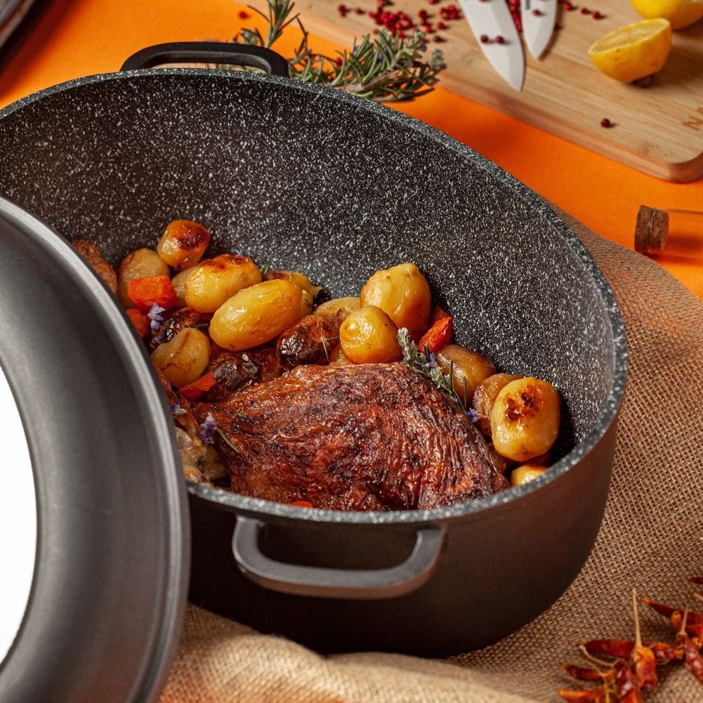 Oval Baking Form with Non-Stick Granite Coating, Perfect for Oven