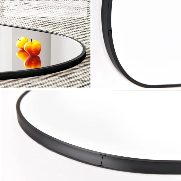 Oval Mirror, Black Frame, 100x50 cm