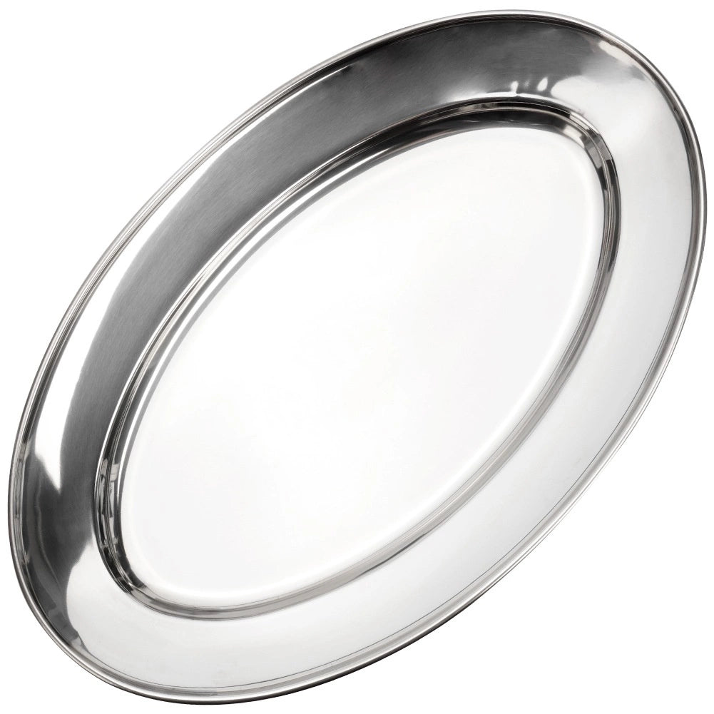Oval Stainless Steel Serving Platter 34x21.5 cm