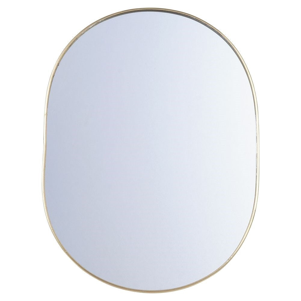 Oval Vanity Mirror on Stand in Golden Metal