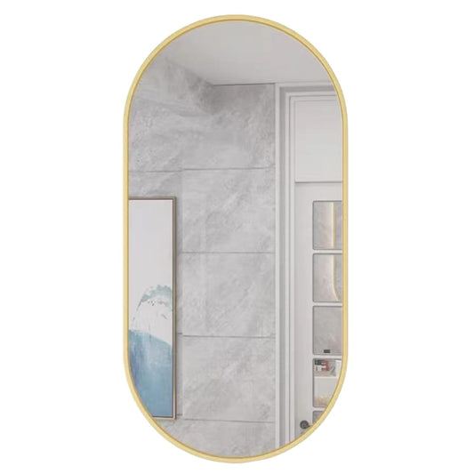 Oval Wall Mirror 100x50 cm – Gold Aluminum Frame