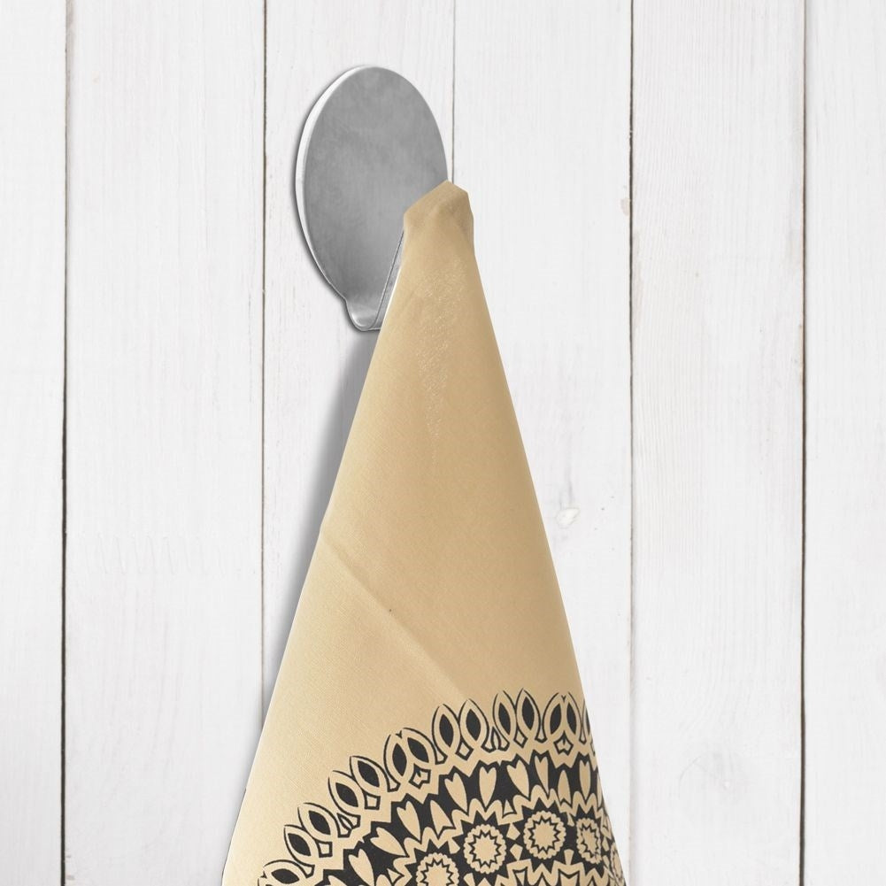 Oval self-adhesive hook in matt stainless steel for small towels