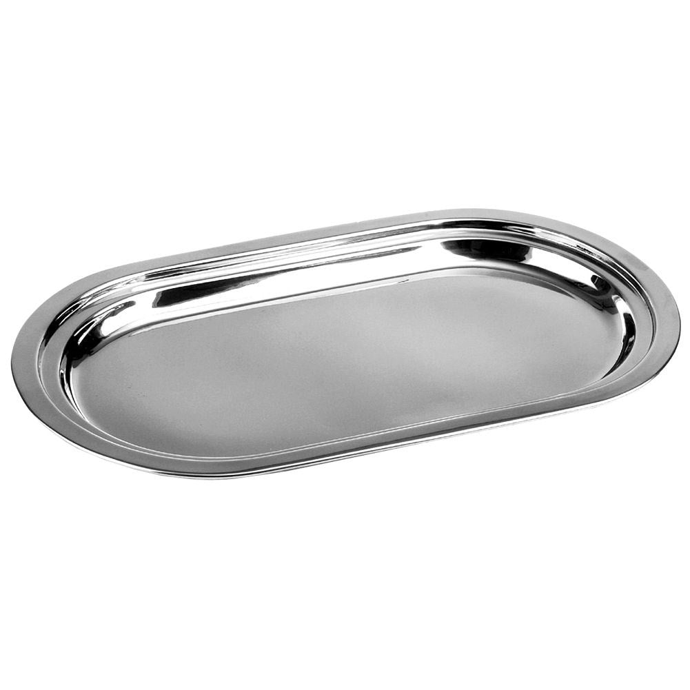 Oval serving tray for sandwiches, snacks and cakes
