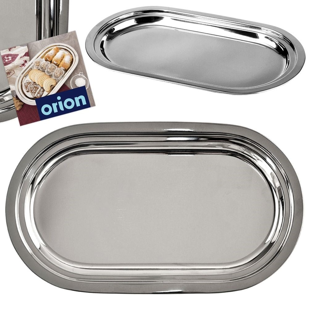 Oval serving tray for sandwiches, snacks and cakes