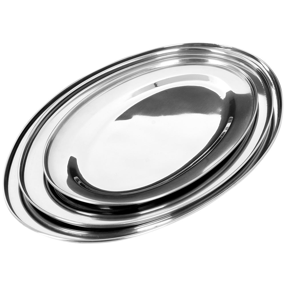 Oval steel platter 3 pcs.