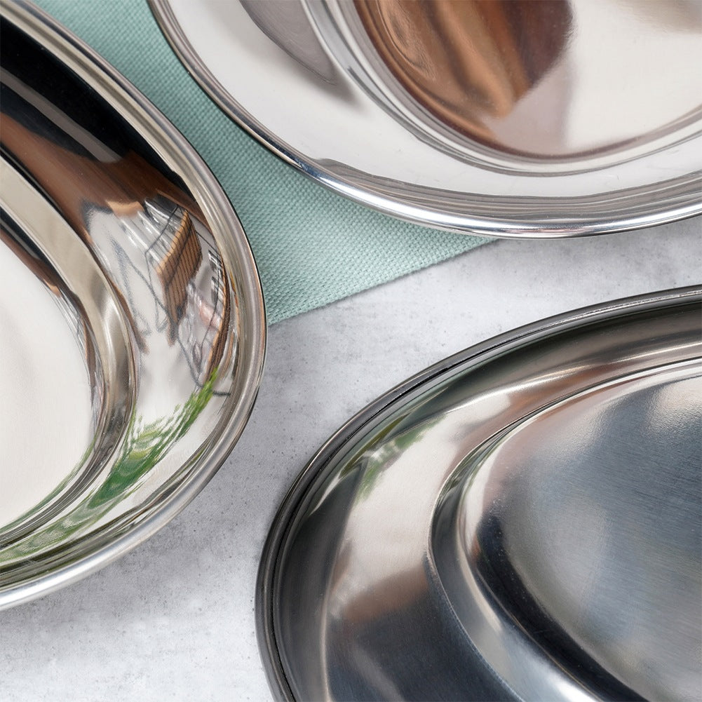 Oval steel platter 3 pcs.