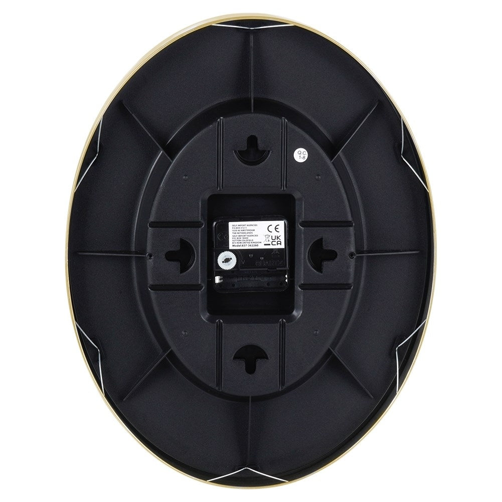 Oval wall clock 27x34.5 cm with thermometer and hygrometer