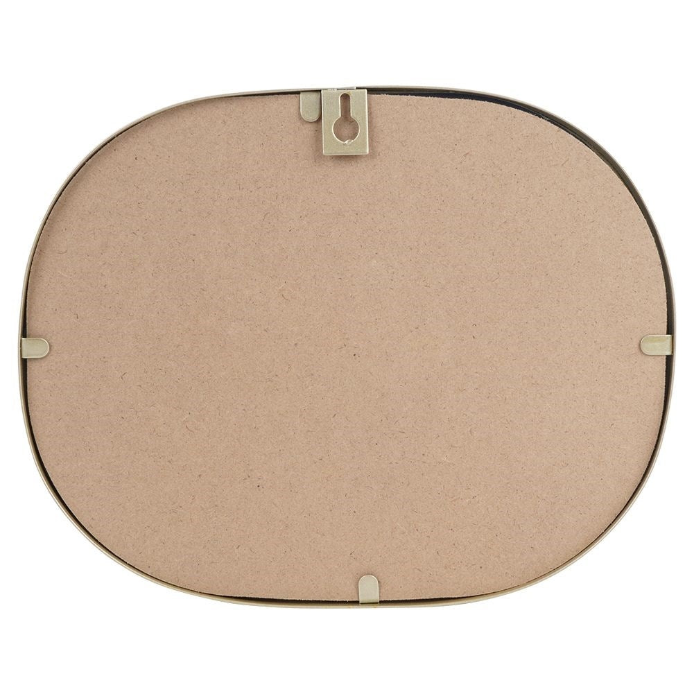Oval wall mirror with champagne gold frame - elegant detail