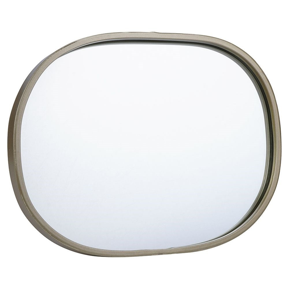 Oval wall mirror with champagne gold frame - elegant detail