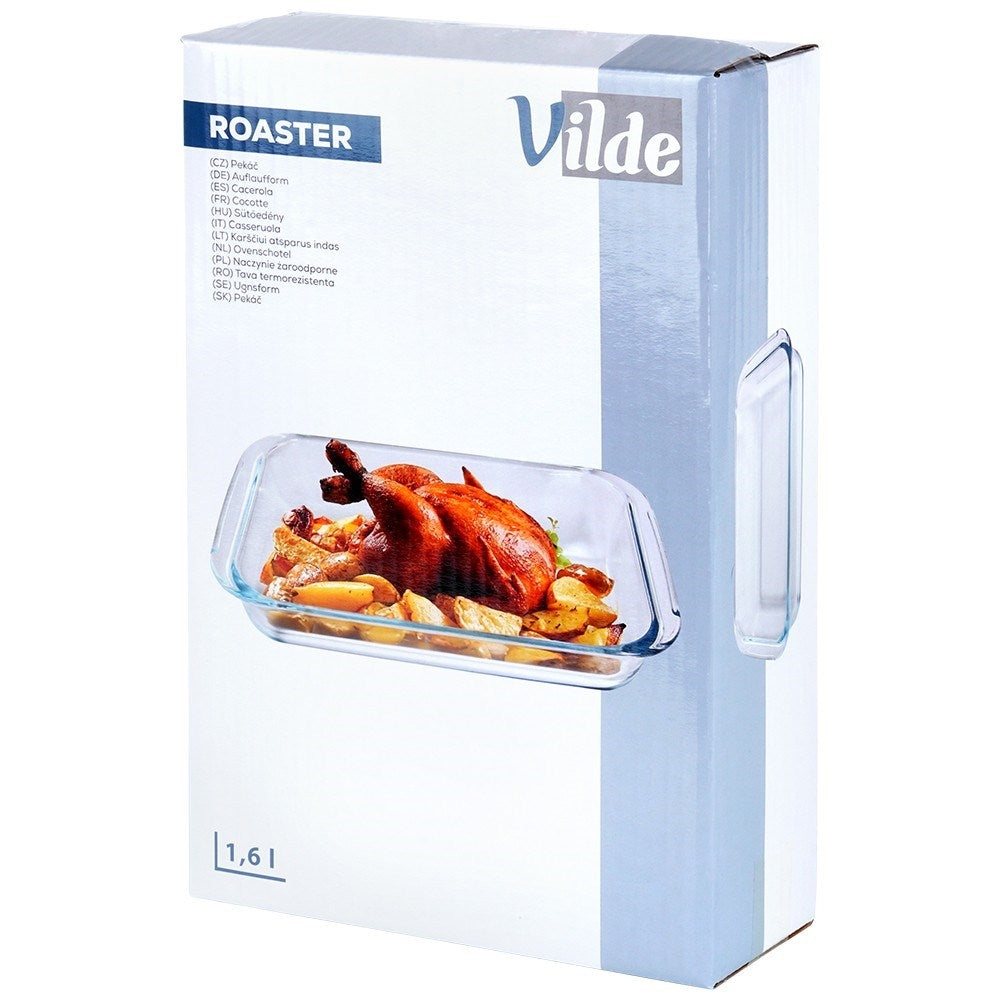 Oven and gratin form in heat-resistant borosilicate glass