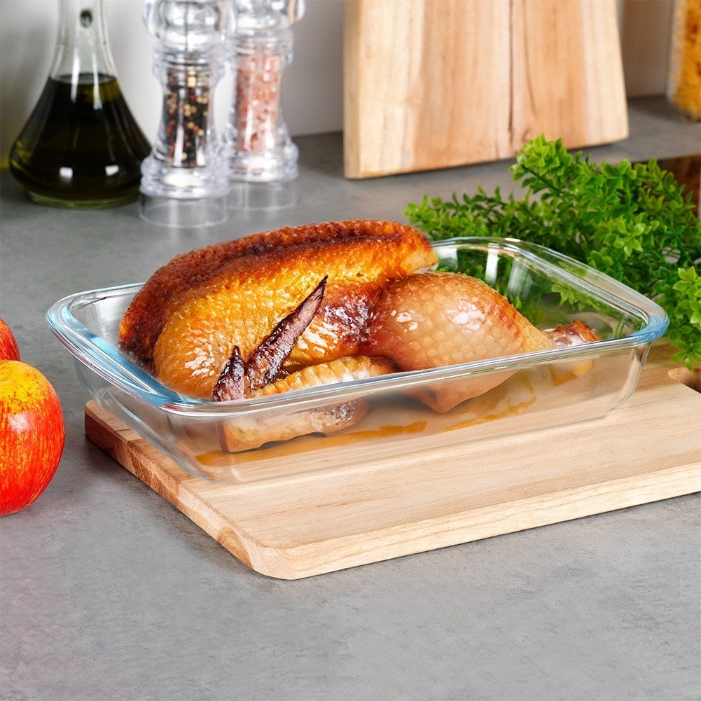 Oven and gratin form in heat-resistant borosilicate glass