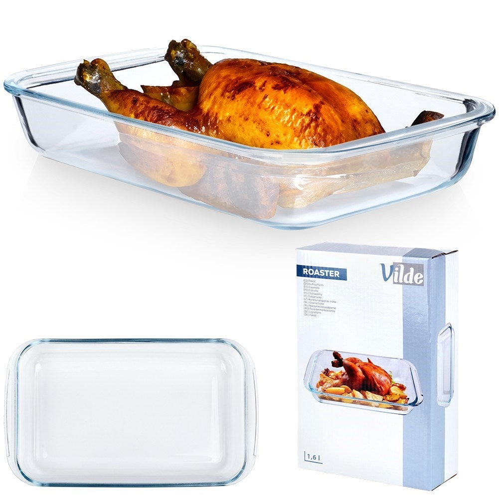 Oven and gratin form in heat-resistant borosilicate glass