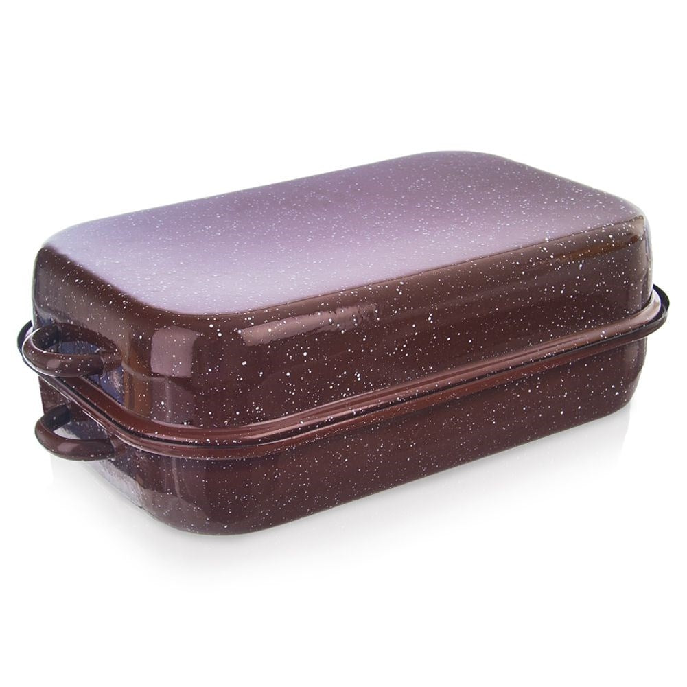 Oven form in enamelled steel with lid and handle