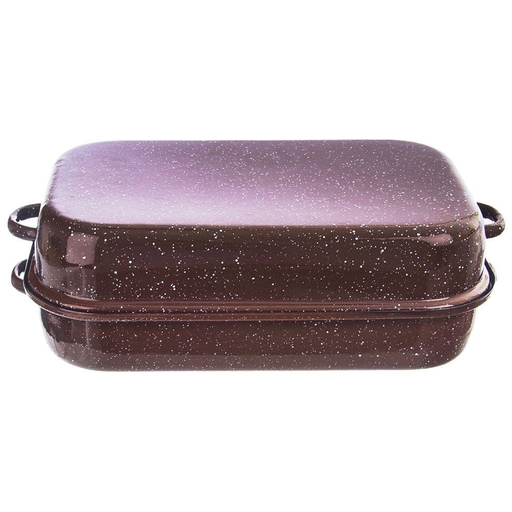 Oven form in enamelled steel with lid and handle