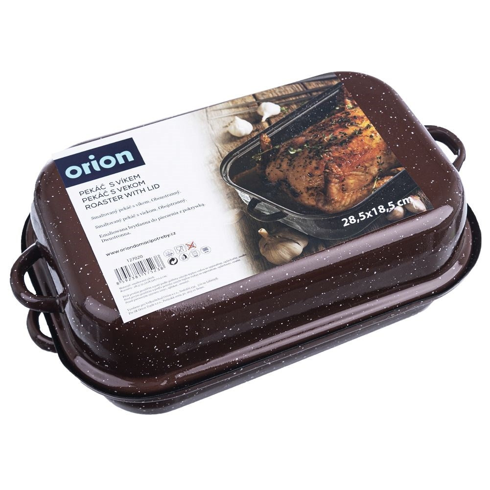 Oven form in enamelled steel with lid and handle