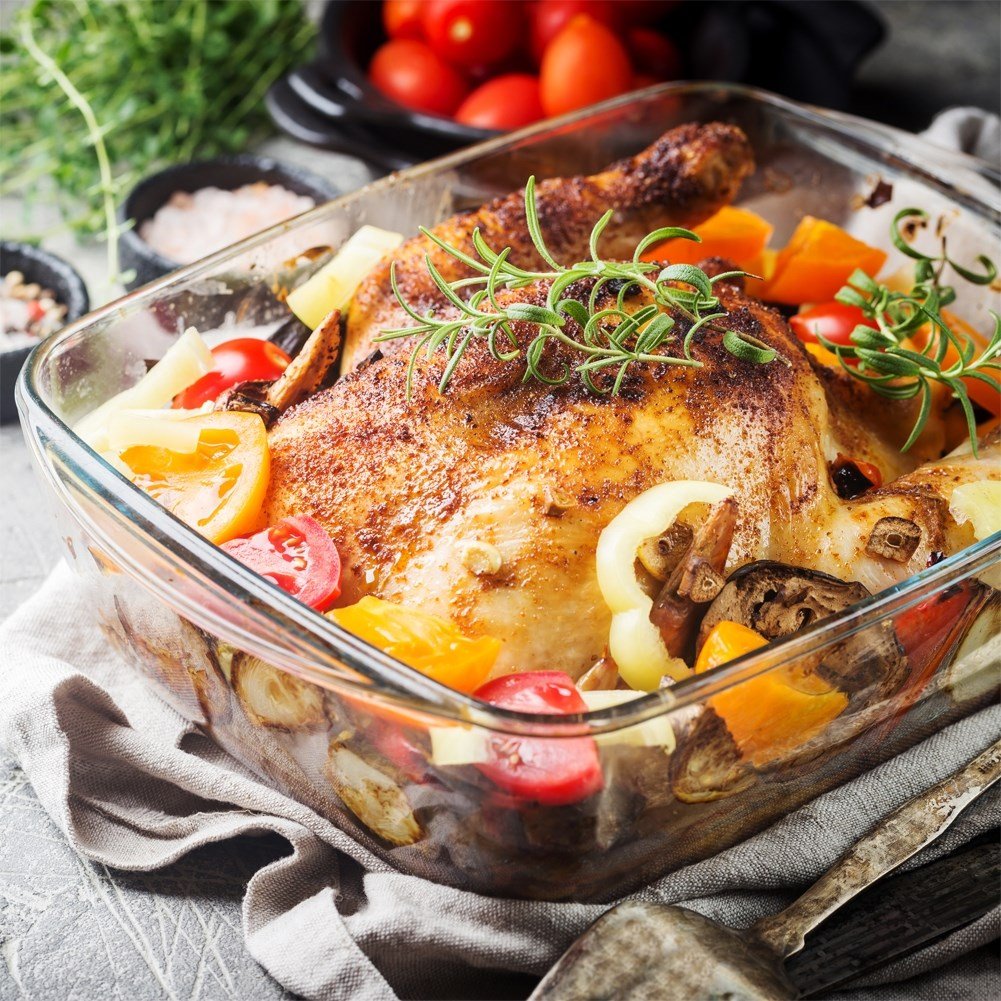 Oven form in heat-resistant glass for baking and cooking