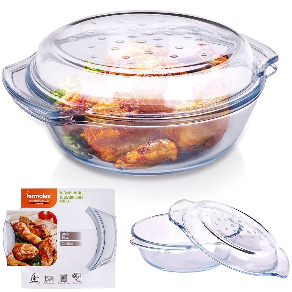 Oven form in heat-resistant glass for baking and cooking