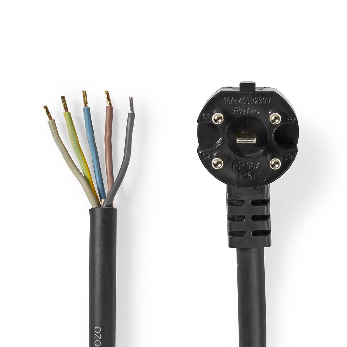 Oven power cord | Perilex | Open | 1.50 m | Black