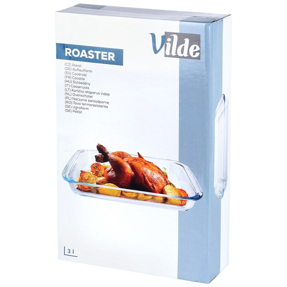 Ovenproof form in heat-resistant borosilicate glass