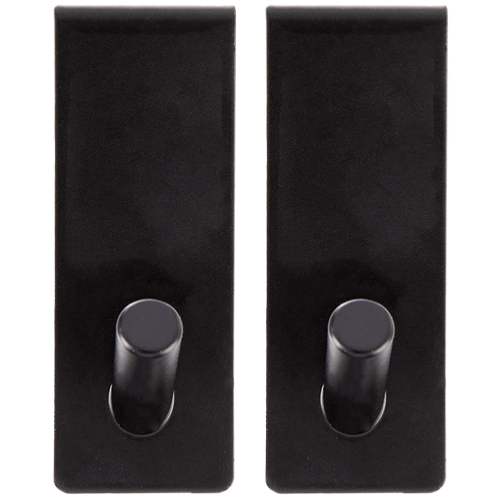 Over Door Metal Hooks, Black, 3x5x8 cm, Set of 2
