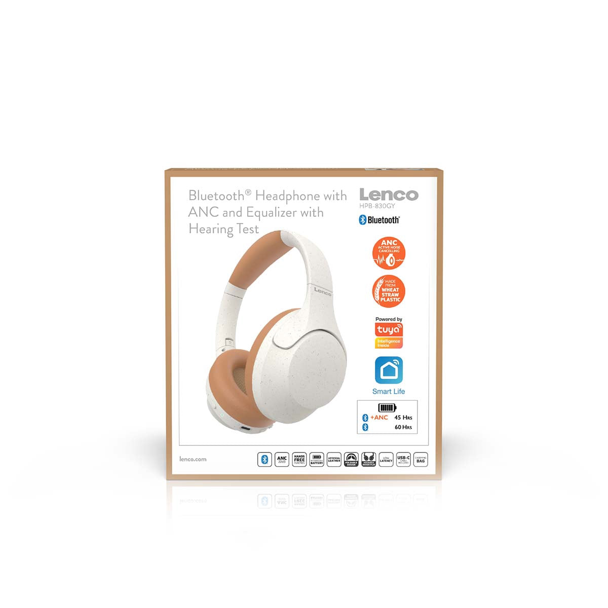 Over-Ear Bluetooth Headphones with ANC, 60-Hour Battery