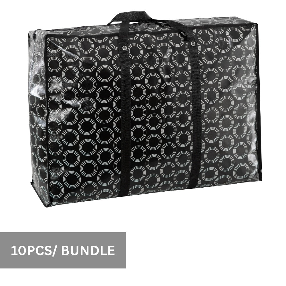 Oversized Reusable Shopping Bags, 10-Pack, Zippered, 90x60x30cm