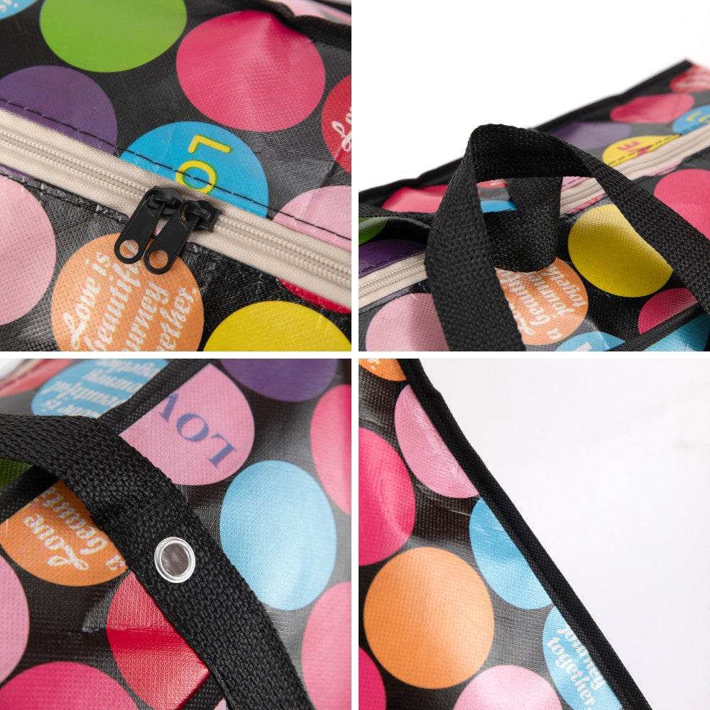 Oversized Reusable Shopping Bags, 10-Pack, Zippered, 90x60x30cm