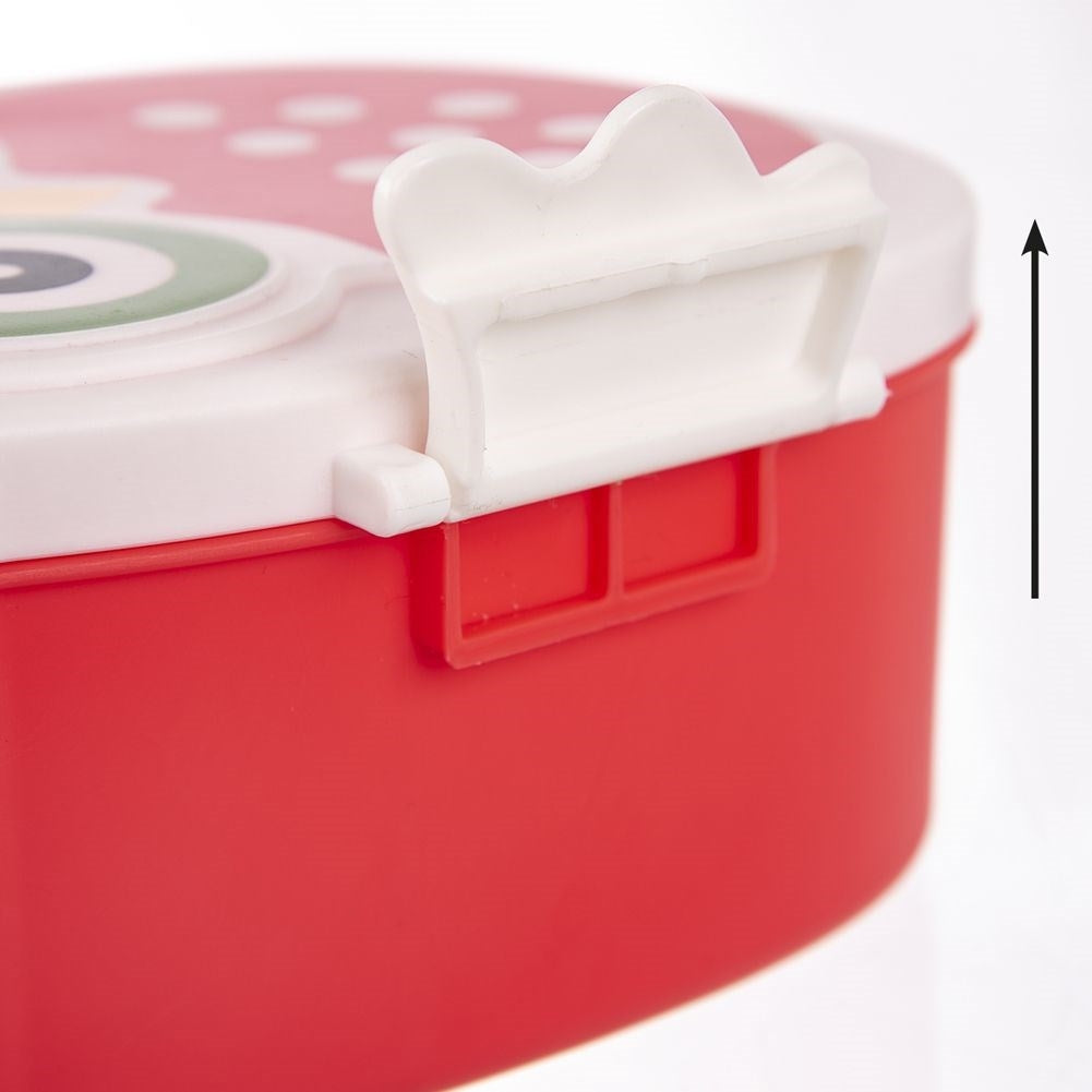 Owl food box with two compartments and wing clip for children