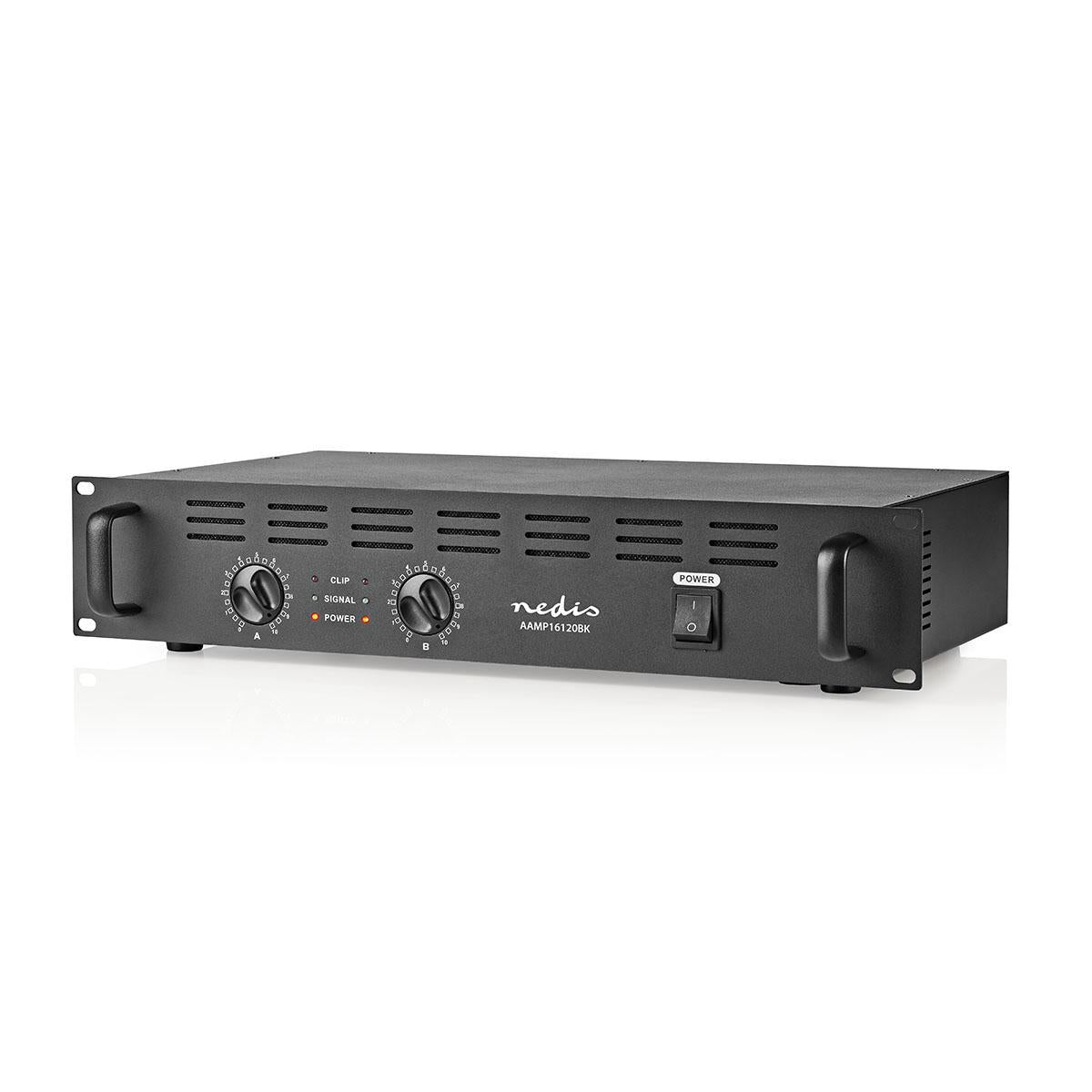 PA Amplifier | RMS output: 2x 100 W @ 8 Ohm / 2x 150 W @ 4 Ohm | 2 Channels | 2U | 19" rack mountable | Metal | Black