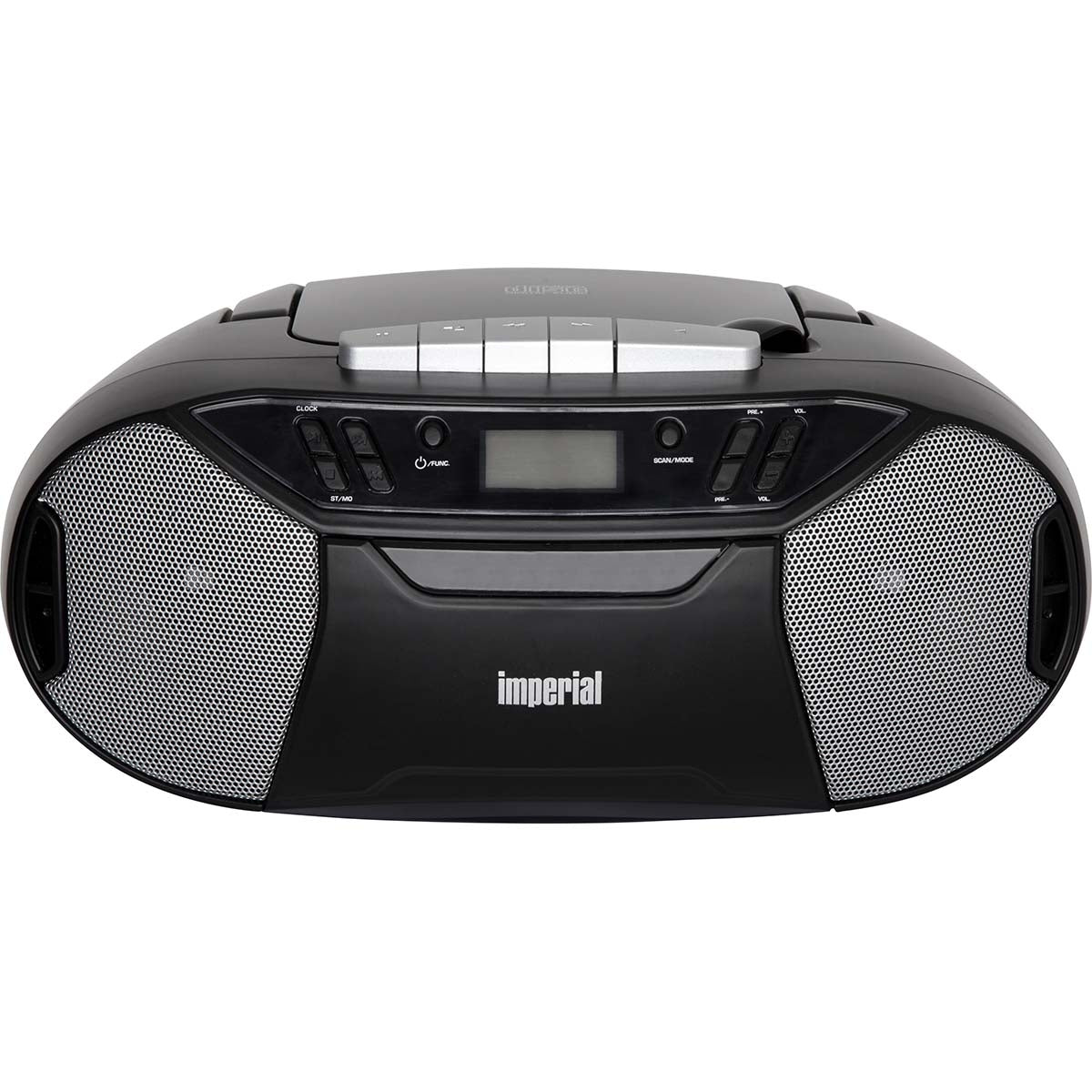 PBB 1 Compacte portable boombox with CD player, cassette deck and FM radio