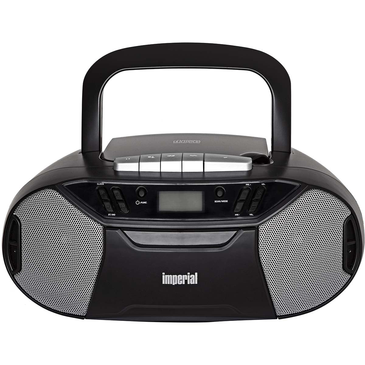 PBB 1 Compacte portable boombox with CD player, cassette deck and FM radio