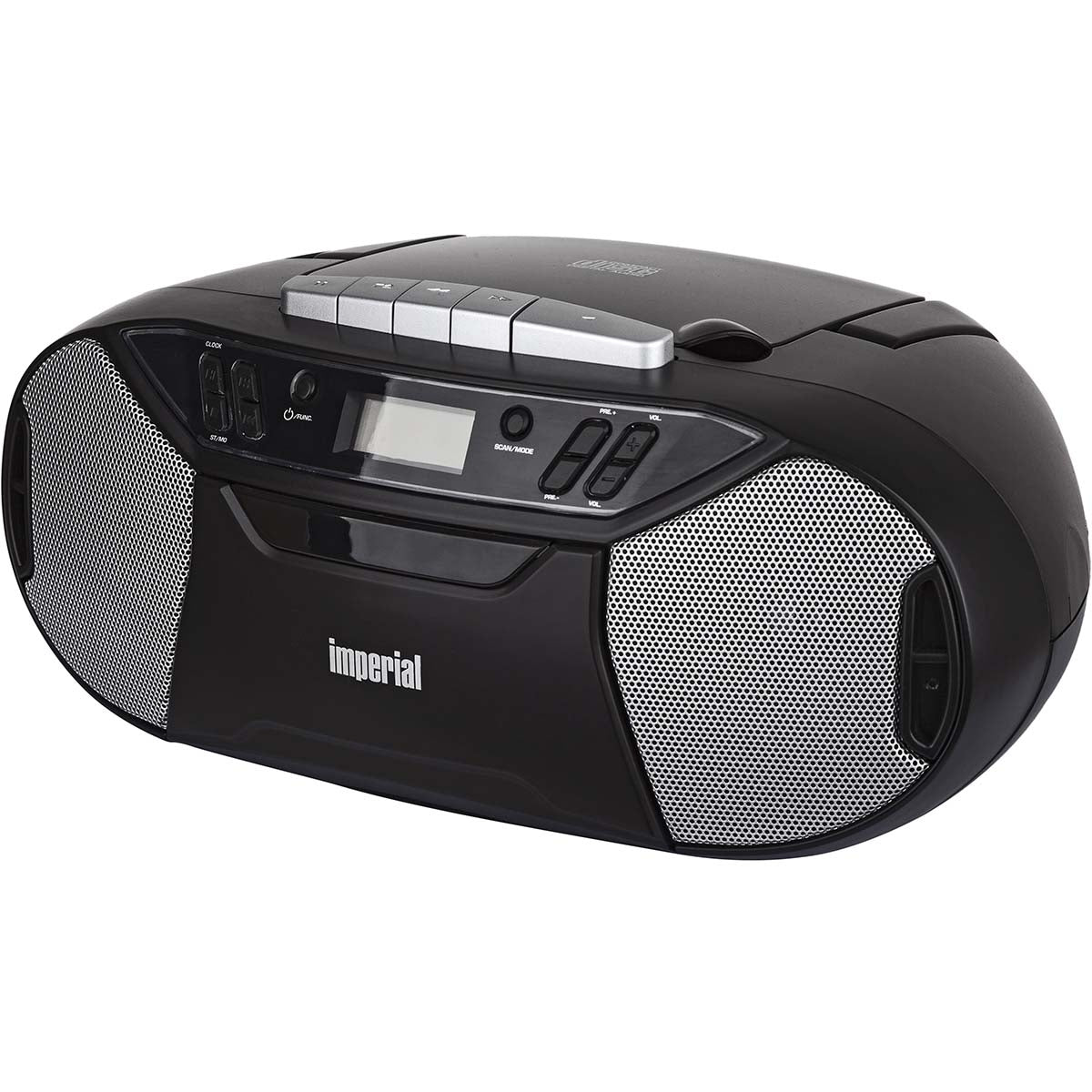 PBB 1 Compacte portable boombox with CD player, cassette deck and FM radio