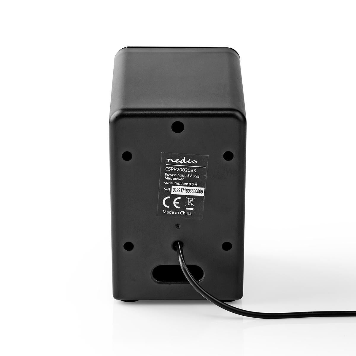 PC Speakers | 2.0 | 18 W| 3.5 mm Male | USB Power | Volume Control | Connection output