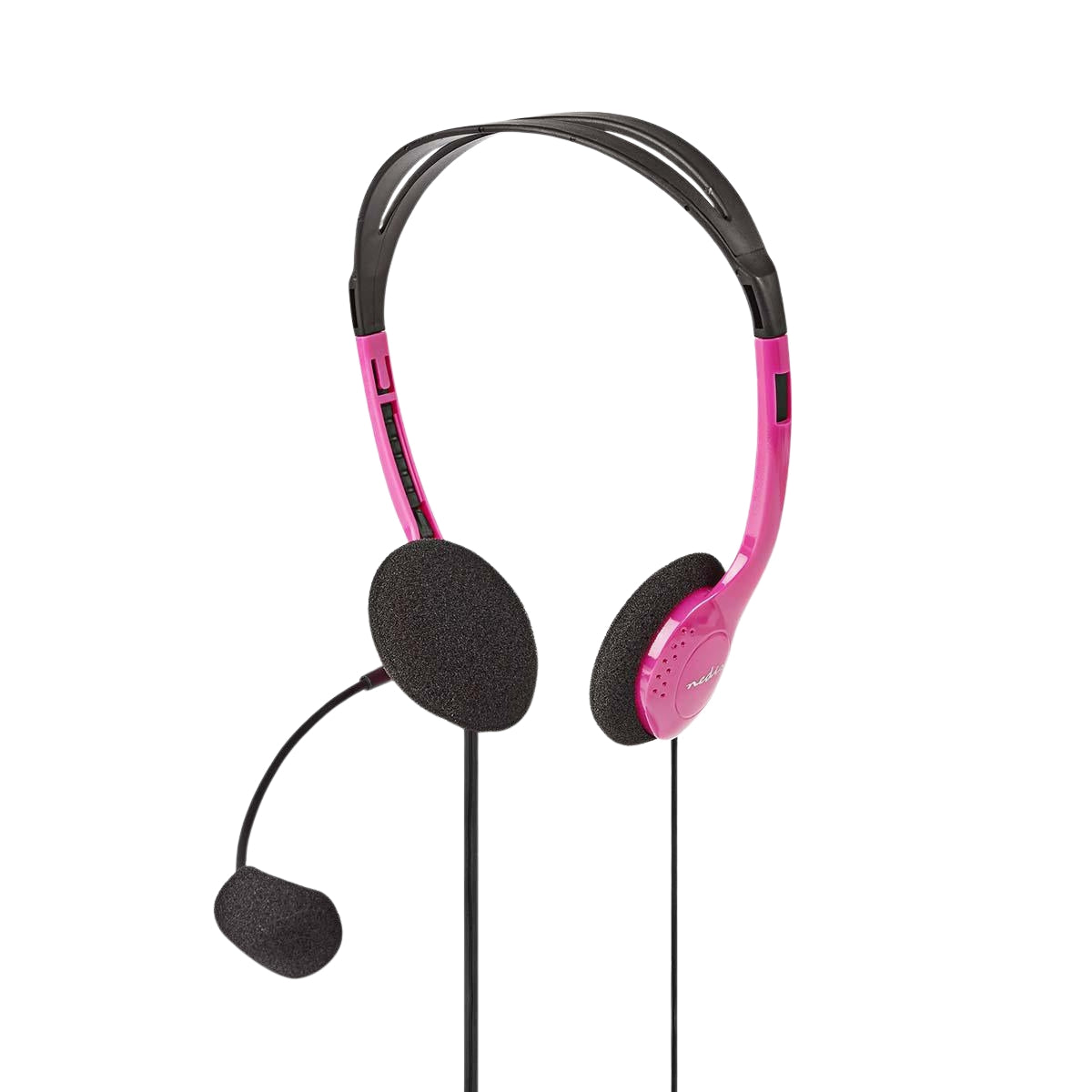 PC headset | On-Ear | Stereo | 2x 3.5mm | Foldable Microphone | Pink