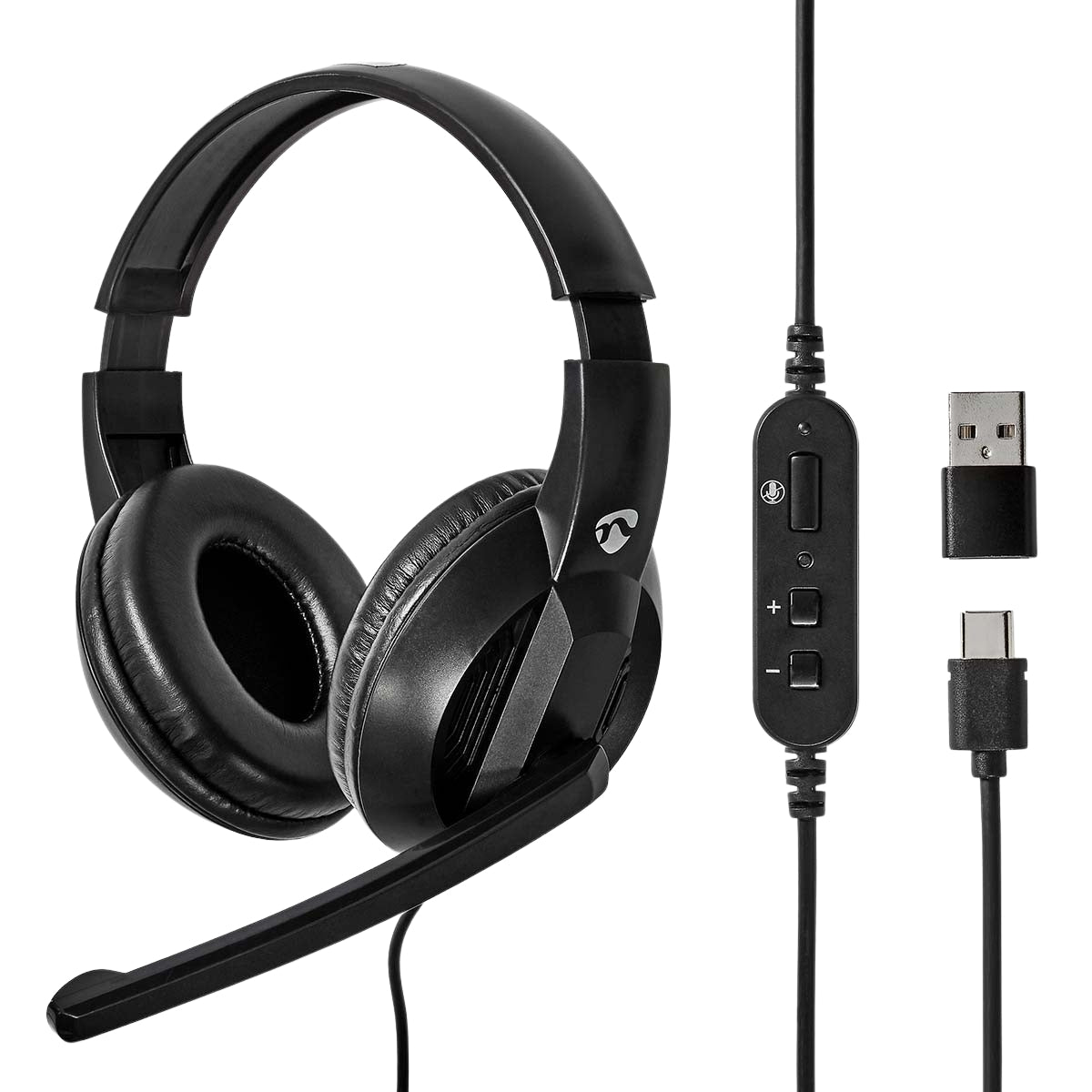 PC headset | On-Ear | Stereo | USB Type-A / USB Type-C™ | Foldable Microphone | Black