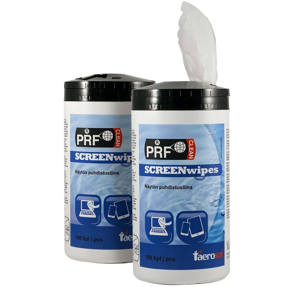 PRF Antistatic & Antibacterial Screen Cleaning Wipes, 100 pieces