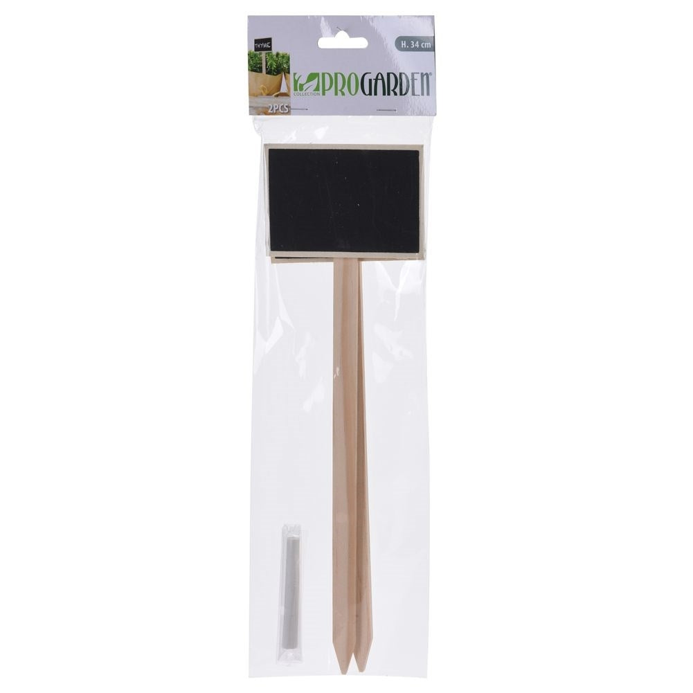 Package of plant signs and chalk for potted plants.