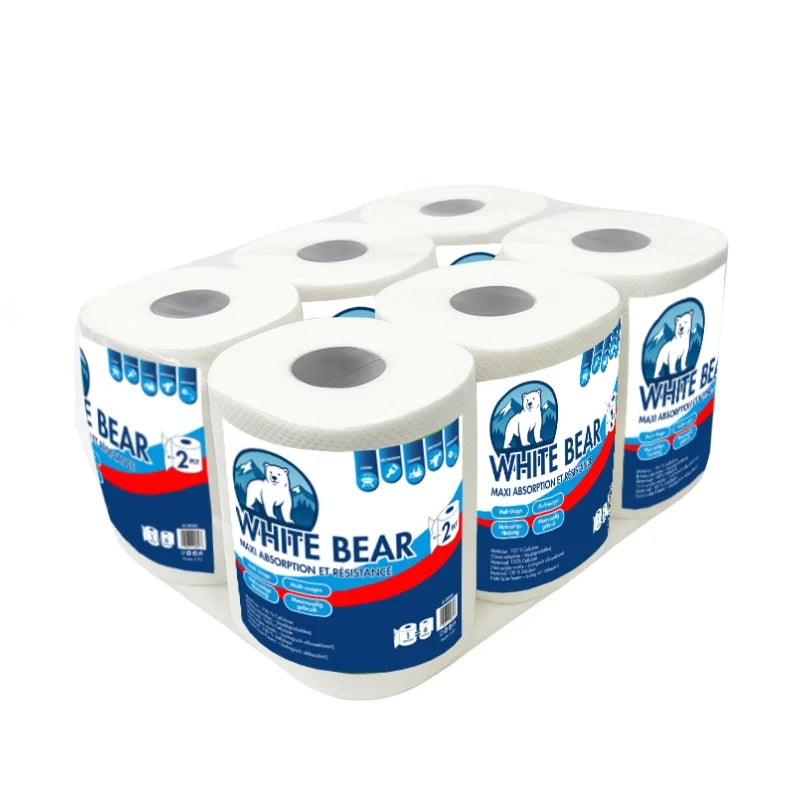 Pack of 6 Biodegradable 2-Ply Paper Towel Rolls