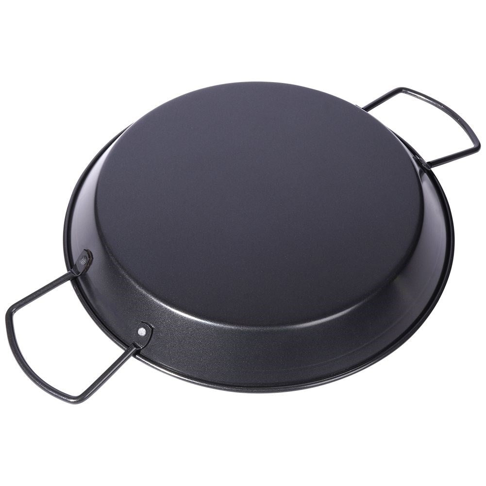 Paella frying pan with non-stick and ergonomic handle