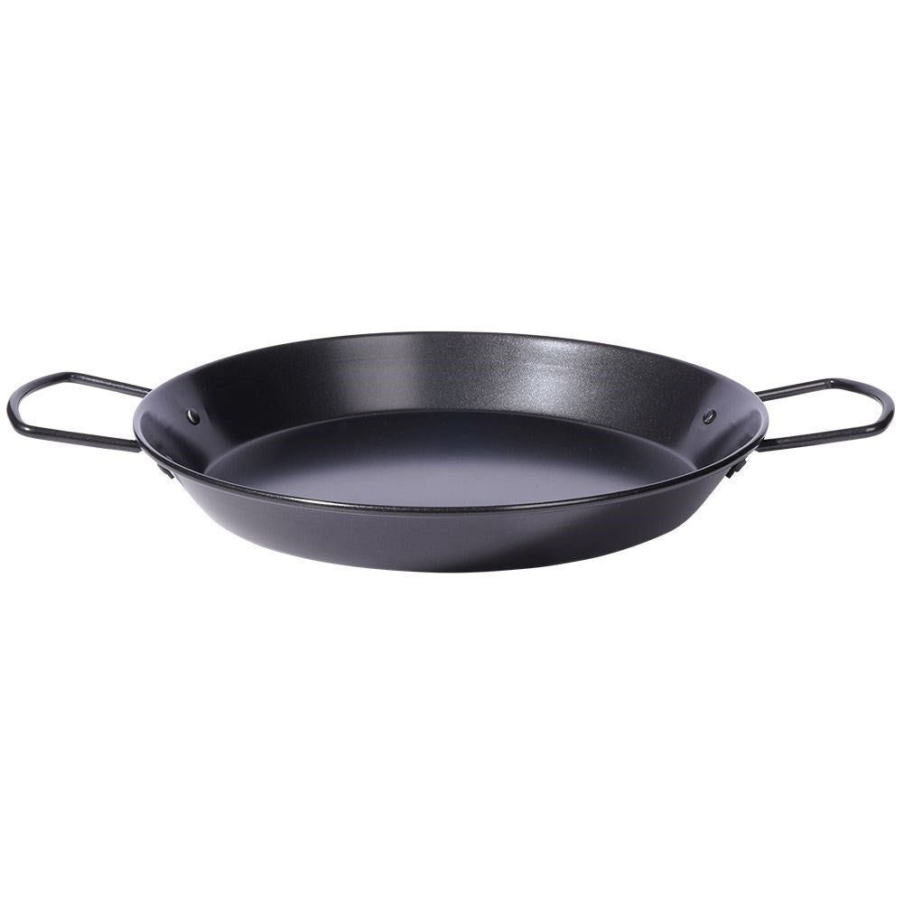 Paella frying pan with non-stick and ergonomic handle