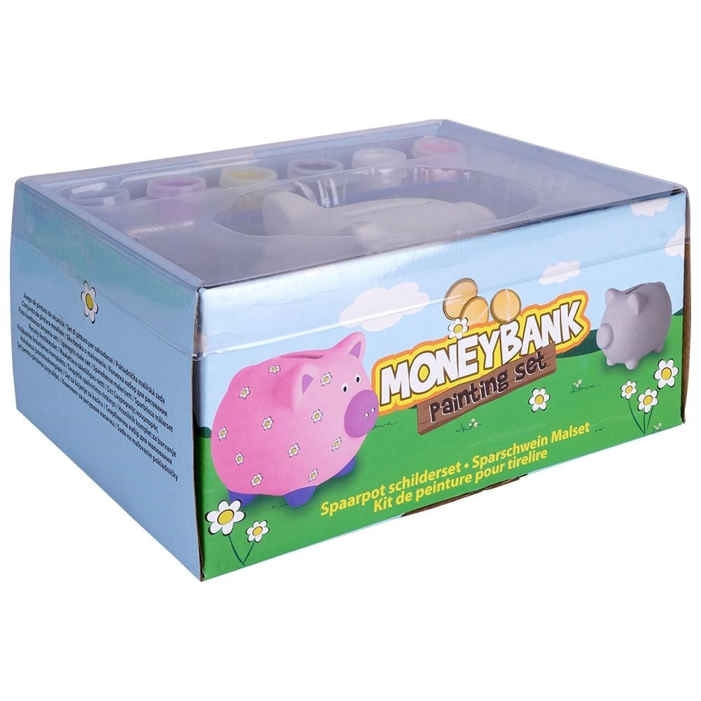 Paint Your Own Piggy Bank: DIY Kit with Paints and Brush