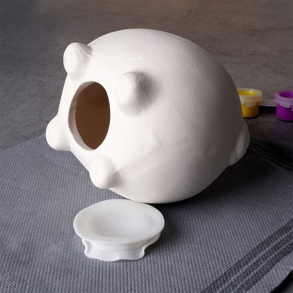 Paint Your Own Piggy Bank: DIY Kit with Paints and Brush