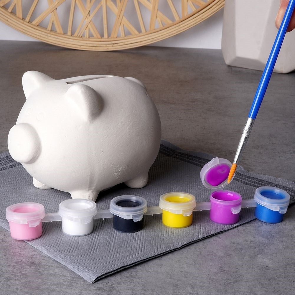 Paint Your Own Piggy Bank: DIY Kit with Paints and Brush