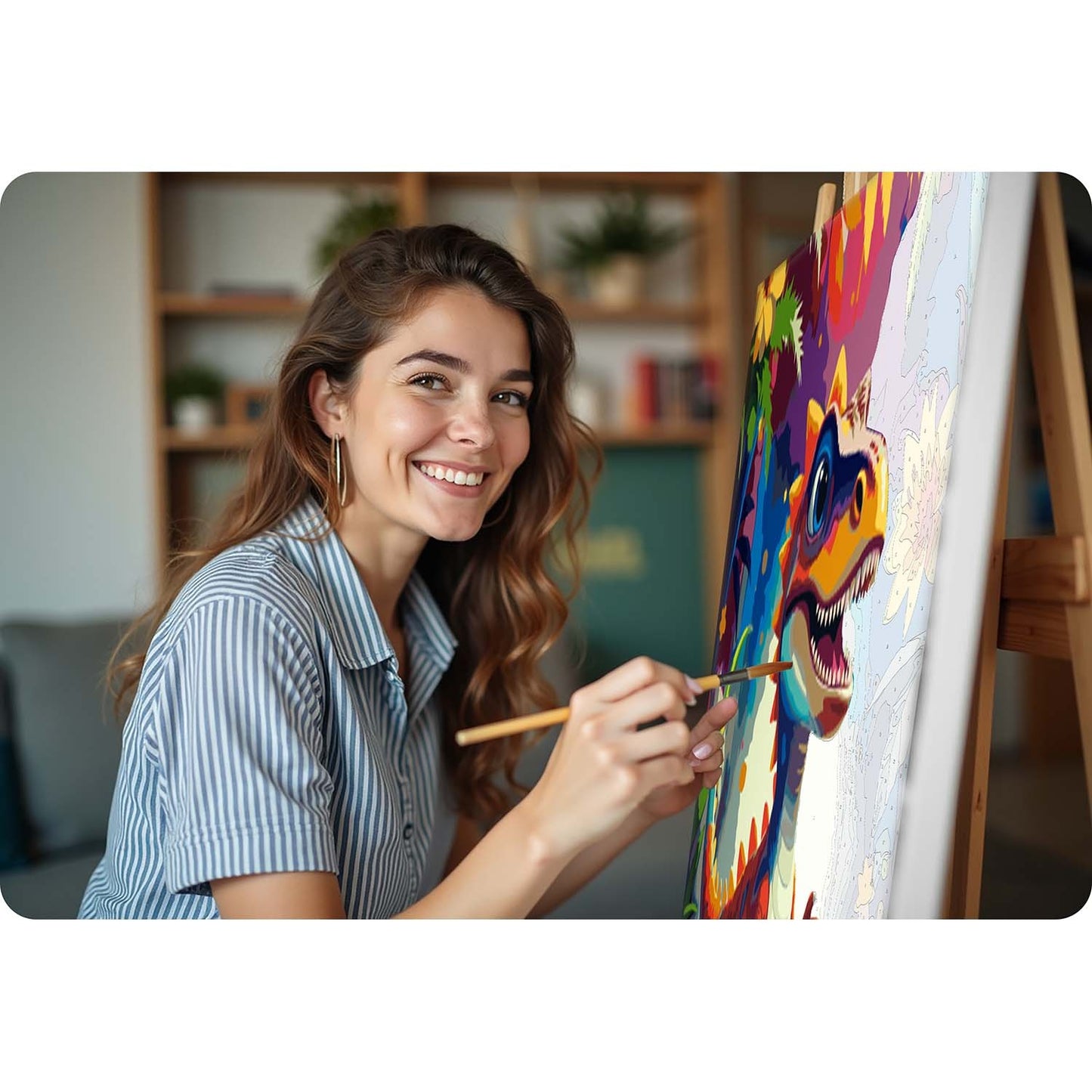 Paint by Numbers Kit – 40x50 cm Canvas with Dino Design