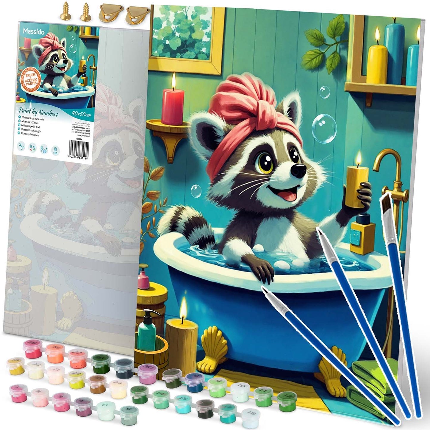 Paint by Numbers Kit 40x50 cm – Raccoon Design