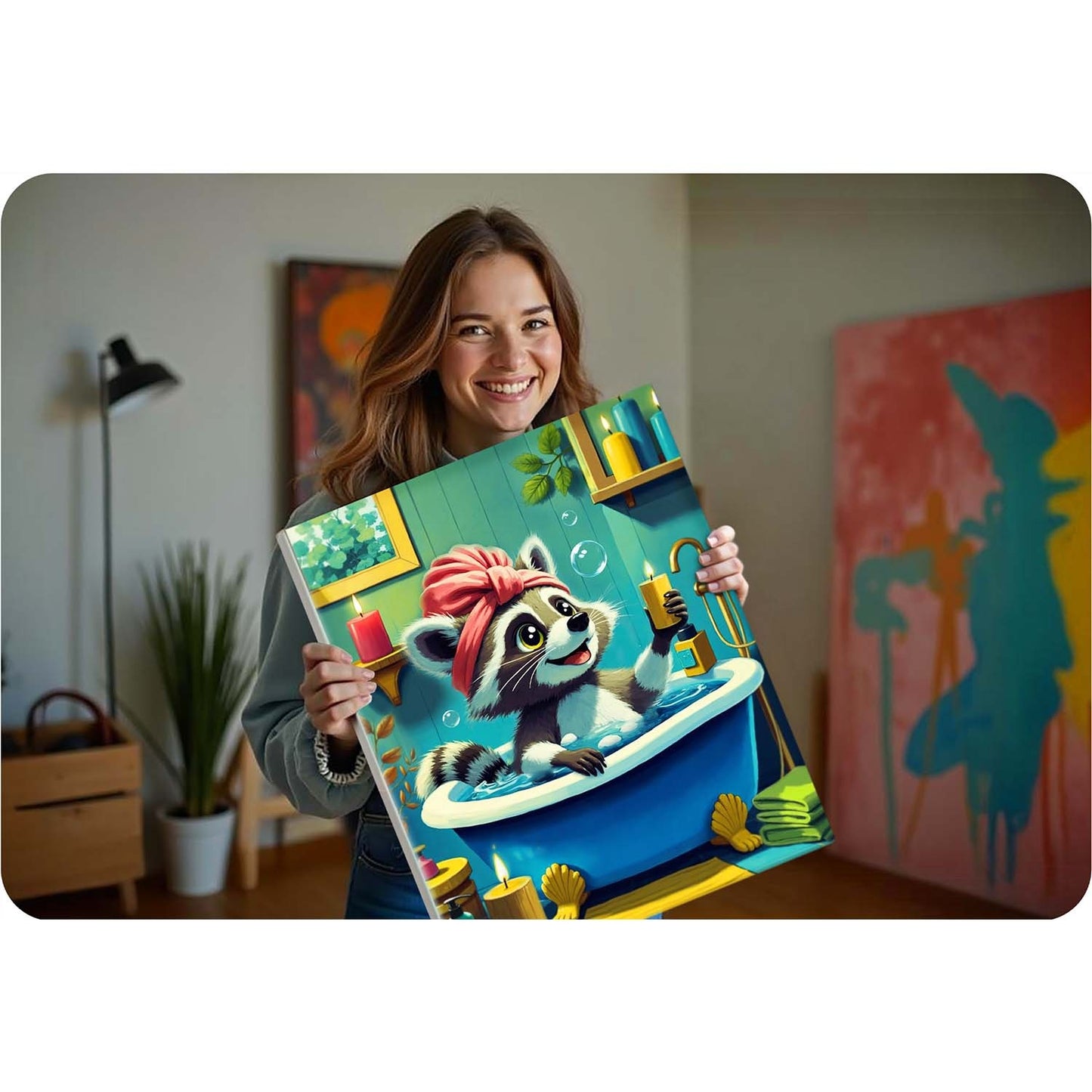 Paint by Numbers Kit 40x50 cm – Raccoon Design