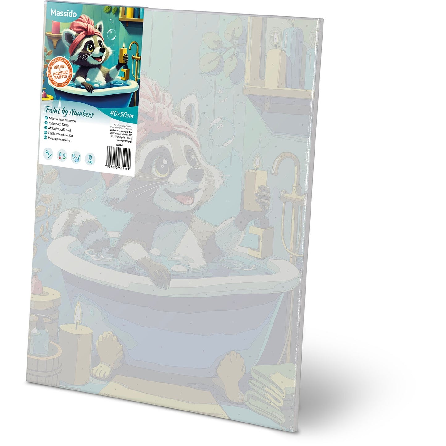 Paint by Numbers Kit 40x50 cm – Raccoon Design