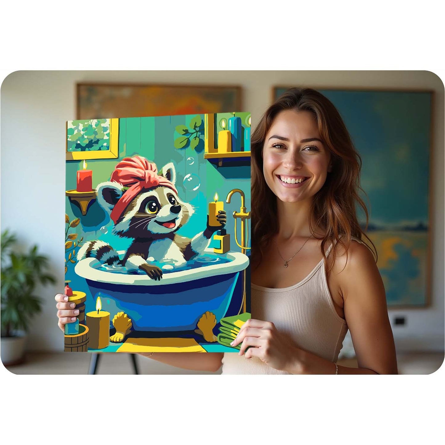 Paint by Numbers Kit 40x50 cm – Raccoon Design