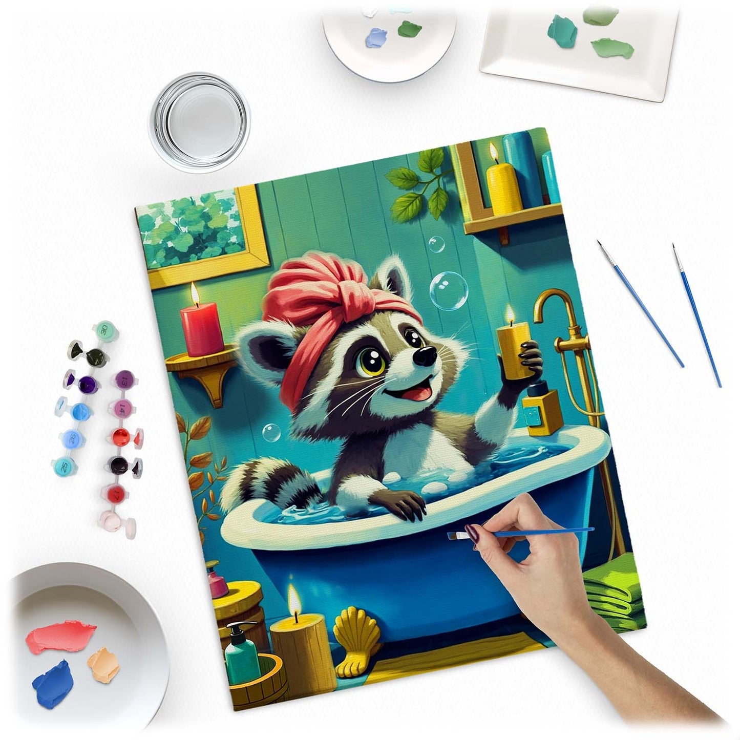 Paint by Numbers Kit 40x50 cm – Raccoon Design